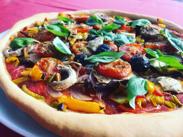 Grilled Mediterranean Veg Pizza
